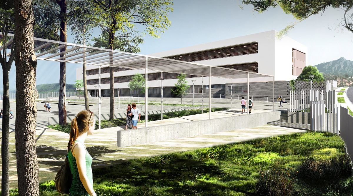 Marbella contará con un nuevo instituto en Las Chapas con una inversión superior a los 6,6 millones de euros - IES Las Chapas Marbella Perspectiva 1 v3